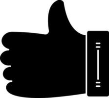 Isolated  Thumbs Up Icon In Glyph Style. vector