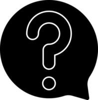 Black And White Question Mark Chat Icon Or Symbol. vector