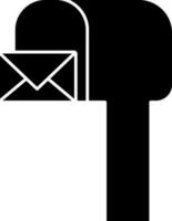 Isolated Mailbox Icon In Glyph Style. vector
