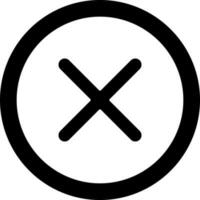 Cross Icon Or Symbol In Black And White Color. vector