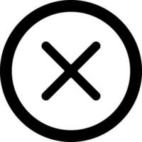 Cross Icon Or Symbol In Black And White Color. vector