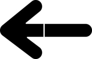 negro y blanco izquierda flecha icono o símbolo. vector