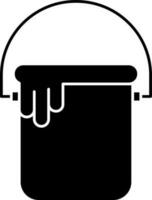 Paint Bucket Icon In Glyph Style. vector