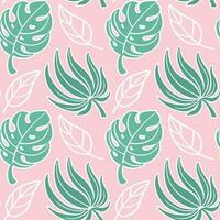 Exotic leaves on pink background.eps vector