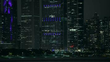 Chicago City Skyline and Waterfront During Evening Hours. Chicago, Illinois, United States of America. video