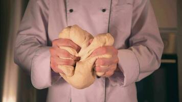 Chef Making the Dough. Closeup Video. video