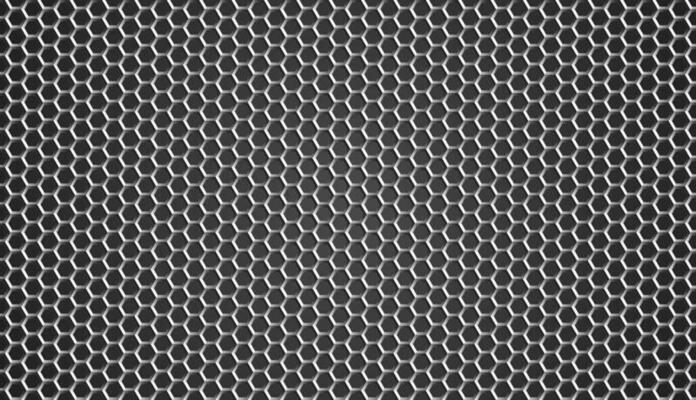 Metal hexagonal grid. Steel mesh background