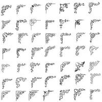 Vector illustration of decorative corner frame set. Set Hand Draw of Corners Different Shapes Flower Decoration Vector Design Doodle Sketch Style For Wedding And Banner