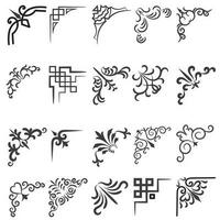 Vector illustration of decorative corner frame set. Set Hand Draw of Corners Different Shapes Flower Decoration Vector Design Doodle Sketch Style For Wedding And Banner