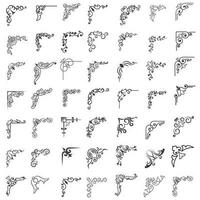 Vector illustration of decorative corner frame set. Set Hand Draw of Corners Different Shapes Flower Decoration Vector Design Doodle Sketch Style For Wedding And Banner