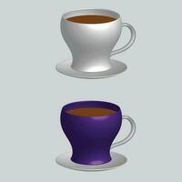 3d realistic vector isolated white cups of coffee, cappuccino, americano, espresso, mocha, latte, cocoa, blank white cup suitable for placing logo or text