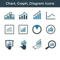 Chart, graph, and diagram icons for business presentation vector