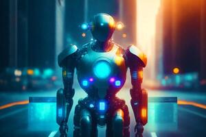 Close up of a robot. Humanoid. Digital art, Fantasy art, Anime, photo