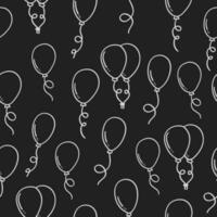 hand drawn ballon collection seamless pattern on chalkboard vector