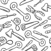 hand drawn construction tool seamless pattern vector