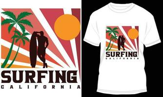 surf camiseta diseño vector