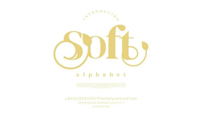 Soft elegant alphabet letters font and number. Classic Lettering Minimal Fashion Designs. Typography modern serif fonts decorative vintage design concept. vector illustration