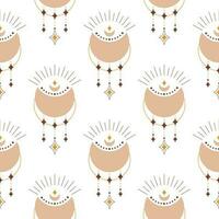 Cute boho moon seamless pattern. Creative childish print for fabric, wrapping, textile, wallpaper, apparel. Vector digital paper.