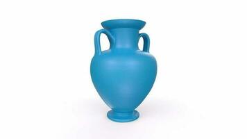 blu vaso isolato su bianca video