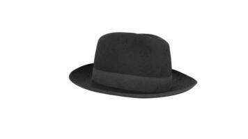 negro sombrero aislado en blanco video