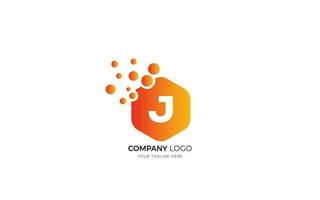 Dots Letter J Logo. J Letter Design vector template.