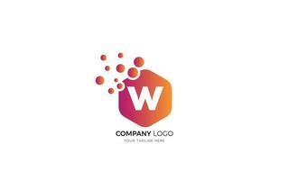 Dots Letter W Logo. W Letter Design vector template.