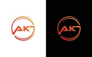 AK creative circle logo vector template