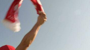 Polish Soccer Fan with National Flag of Poland video