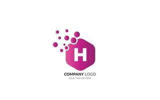 Dots Letter H Logo. H Letter Design vector template.