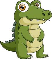 Cute baby crocodile cartoon on white background vector