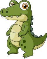 Cute baby crocodile cartoon on white background vector