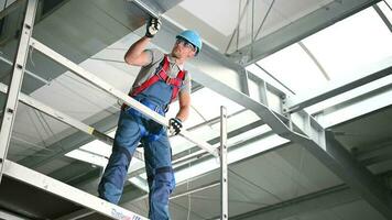 Technician Worker Finishing Newly Assembled Air Vent Shaft video