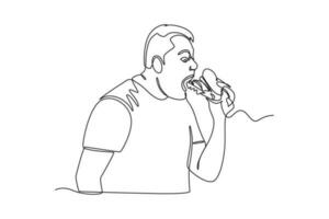 Continuous one line drawing taste expression concept. Single line draw design vector graphic illustration.