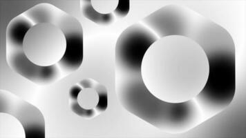 white color abstract pattern rotating hexagonal shape background video