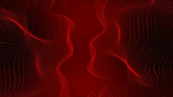 red color Wavy particles mesh background video