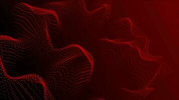 red color Wavy particles mesh background video