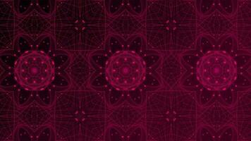 dark pink abstract kaleidoscope flora pattern background video