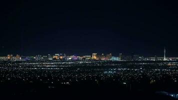estado de Nevada, las vega, noviembre 9, 2017. ciudad horizonte durante tarde noche horas. unido estados de America. video