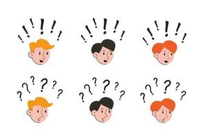 people with exclamation mark and question marks vector illustration