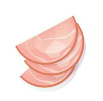 Sliced ham isolated vector illustration