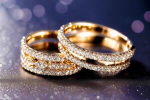 Exquisite Wedding Rings Sealed with Endless Love. Sparkling Vows. photo