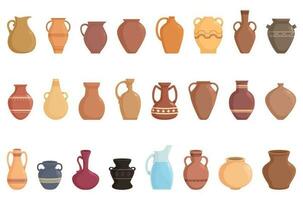 Pitcher icons set cartoon vector. Water coffee vector