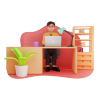 Coworking Space 3D Character Illustration png