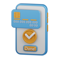 3d Renderização Móvel Forma de pagamento isolado útil para negócios, pagamento, dinheiro e transação Projeto png