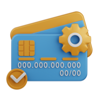 3d rendering card transaction process isolated useful for payment, money and transaction design png