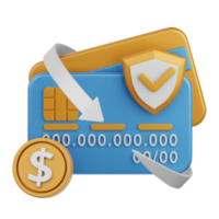 3d rendering secure payment isolated useful for payment, money and transaction design element png