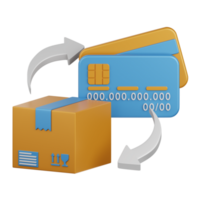 3d rendering purchase transaction process isolated useful for payment, money and transaction design png