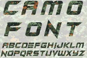 camo font pattern vector