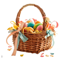 cesta de conejito huevos para el fiesta png