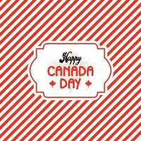 Happy Canada Day with red striped pattern vector